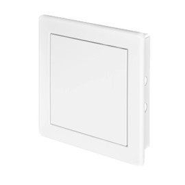 Awenta 150 x 150 mm Plastic Access Panel Door - White Opening Flap Cover Plate - Inspection Hatch - Door Latch - Concealed Hinge - Removable Door - Paintable Smooth Surface (6 x 6 Inches)