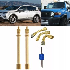 Unbranded 6PCS Brass Air Tyre Valve Stem with Extension Adapter for Car Truck Motorcycle