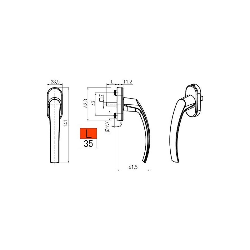 MS Beschläge® Window Handle Aluminium Window White RAL 9016 (2)
