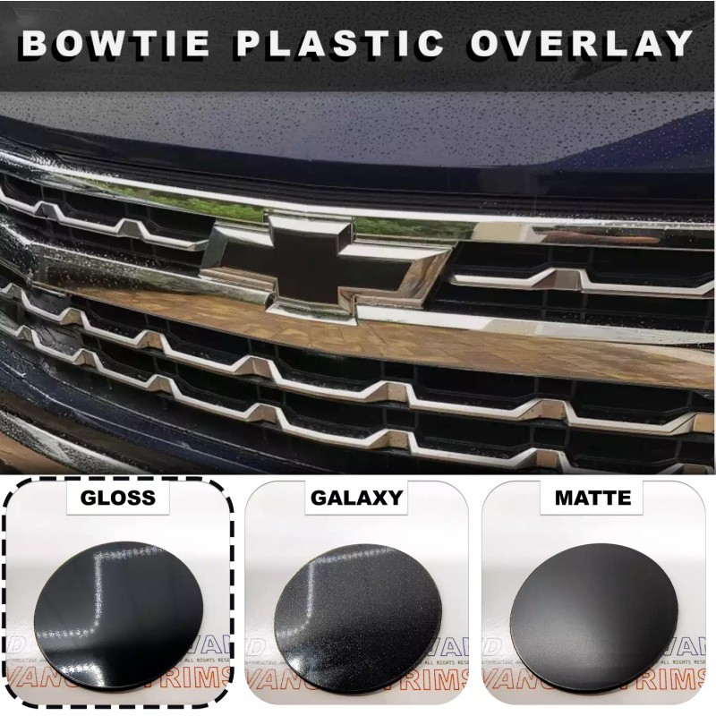 Advanced Trims Gloss Black PLASTIC BowTie Grill Overlay For 2022-2025