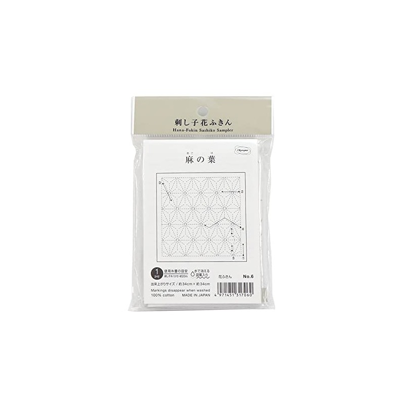 オリムパス製絲(Olympus Thread) 花ふきん布パック伝統柄 麻の葉 (白) 6