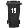 Pack of 4 White Wheelie Bin Number 19 Stickers (17