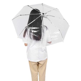 Greensen Transparent Foldable Automatic Dome Clear Umbrella for Men Women Kids Girls Lightweight Windproof Compact Umbrella, transparent