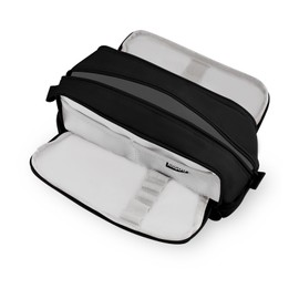 Large Pencil Case with 4 Compartments, Special Aesthetic Pen Case for Girls Boys, Stationery Organiser with Handle for Kids Adults, Wear Resistant Pencil Pouch for School Office College (Black)