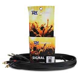 Power Dynamics PD Connex 2x RCA Phono To 2x 6.35mm Male Jack Cable 6m