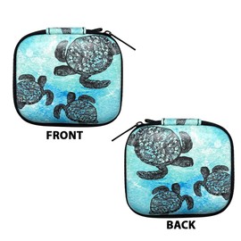 WIRESTER Portable Wireless Headphone Case, Earphone Storage Bag Carrying Case, Earbud Holder with Carabiner Compatible with Raycon Fitness Bluetooth True Wireless Earbuds - Ocean Sea Turtles