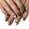 Green Shamrock Press on Nails Short Almond St Patricks Day