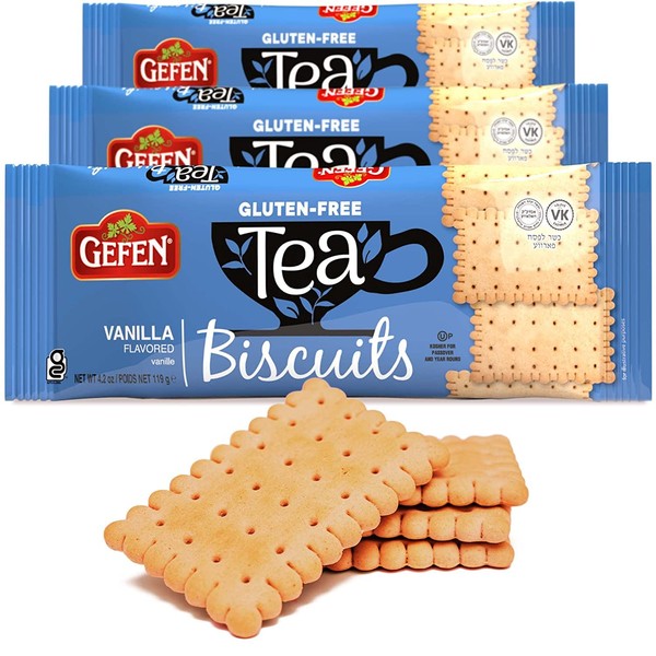 Gefen Gluten Free Vanilla Tea Biscuits 119g (Pack of 3) | Kosher for Passover