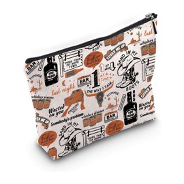 JYTAPP Country Music Makeup Bag Music Lover Gift Country Music Singer Cosmetic Bag with Zipper Western Rodeo Gift