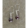 Dark Red Garnet & Sterling Silver Drop Earrings with Gift