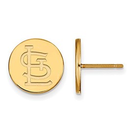 St. Louis Cardinals Logo Post Earrings (Gold Plated Sterling Silver)
