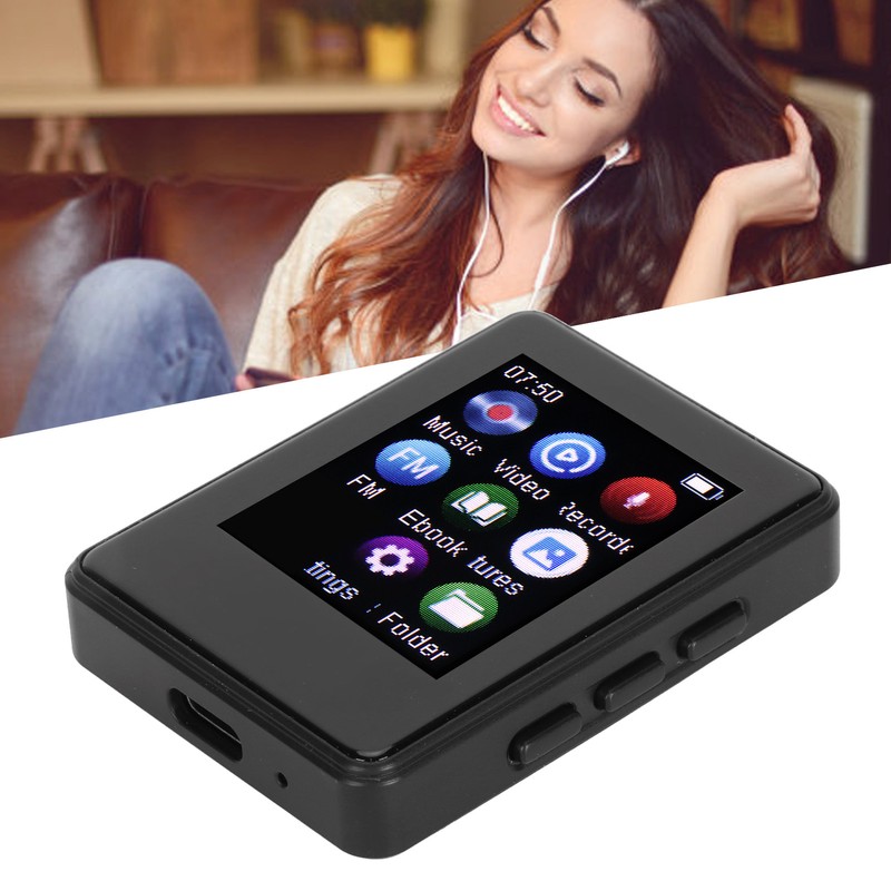 MP3 Player Bluetooth 5.0 1.77inch Full Touch Screen HiFi Stereo