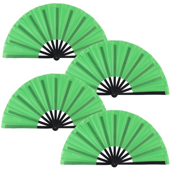 Tkocisa 4 Pack Large Folding Hand Fan, Plastic Hand Held