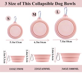 Dog Bowls Pet Collapsible Bowl, 2 Pack,Small,Medium, Large