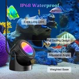 PChero RGB Pond Lighting LED Underwater Lighting Spotlight Pool Lighting Underwater Light IP68 Waterproof Pond Light with Remote Control for Pool Pond Garden Tree Decoration
