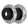 AutoShack Rear Drilled Slotted Brake Rotors Black Pair of 2