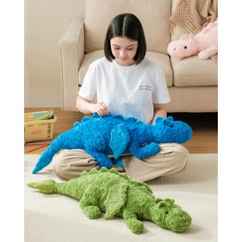 Trsnyl Weighted Stuffed Animal 5Lbs 35.4", Blue Soft Dragon Plush Toy, Weighted Dragon Stuffed Animal for Kids and Adults, for Comfort and Relaxation
