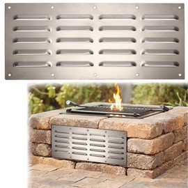 OGANAZI 1 Pack Stainless Steel Venting Panel for Grill Accessory, Rectangle Grill Vent Cover Stainless Steel Stove Vent Cover Fire Pit Screen for Masonry Fire Pits & Outdoor Kitchen, 15x6.5 Inches