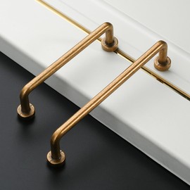 Amerdeco Pack of 10 Vintage Furniture Handles, Antique Brass Cabinet Handles, Zinc Alloy Kitchen Handles, 160 mm Hole Spacing, Drawer Handles, Drawer Handles, Handles for Kitchen Cabinets, Wardrobe,