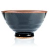 Japanese Ceramic Rice & Soup Bowl with Black Tenmoku Glaze