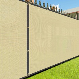 E&K Sunrise 11' x 25' Privacy Fence Screen with Grommets, Outdoor Windscreen Fence Covering Privacy Screen UV Blockage for Backyard Garden Patio (Beige)