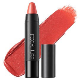 FOCALLURE Ultra Chic Matte Lipstick,Rich Vitamin E Lip Crayon,Lightweight Matte Color without Drying or Fading,Long Lasting Waterproof Lips Makeup,AUBURN
