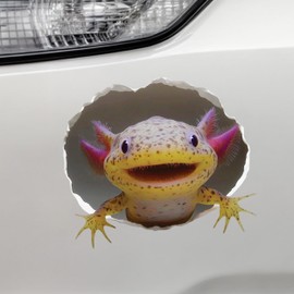 Wild Axolotl Wall Sticker – Cute Smiling Wild Axolotl Vinyl Decal for Kids Room, Aquarium Decor, or Playroom – 5.4W x 4.7H Inches