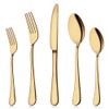 Aisoso Gold Silverware Set, 20-Piece Flatware Set Stainless Steel Cutlery