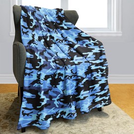 YISUMEI Military Camouflage Blanket Army Blue 150 x 200 cm Blankets and Throws Soft Fleec Camo Blanket Warm and Cozy Camping Blanket Gifts for Boys Adults Men