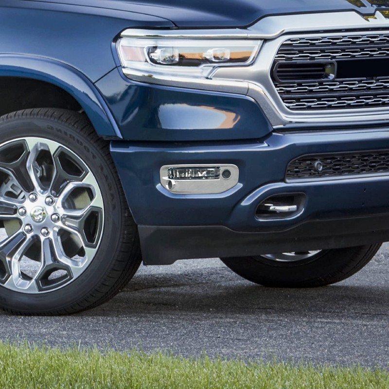 Linskip Front Bumper Fog Light Protector Cover Compatible with RAM