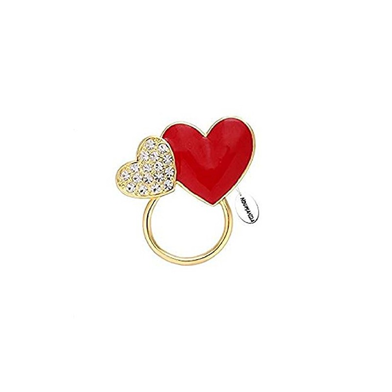 NOUMANDA Crystals Charm Heart-shaped Eyeglasses Holder &Brooch Pin (gold)