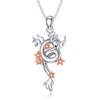 LWXIE Diamond Dragon Pendant Necklace for Women 925 Sterling Silver