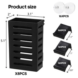 Lawei 8 Pack Hanging Aquarium Plant Holder, Plastic Aquatic Plant Pot with 48 Hooks and 16 Suction Cups, Planter Cups for Aquarium Decorations Accessories Fish Tank Live Plants