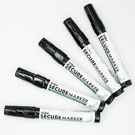 Holmes Stamp & Sign Secure Marker Redacting Pen | Blackout Marker | Blacks Out Private Information (5 Markers)