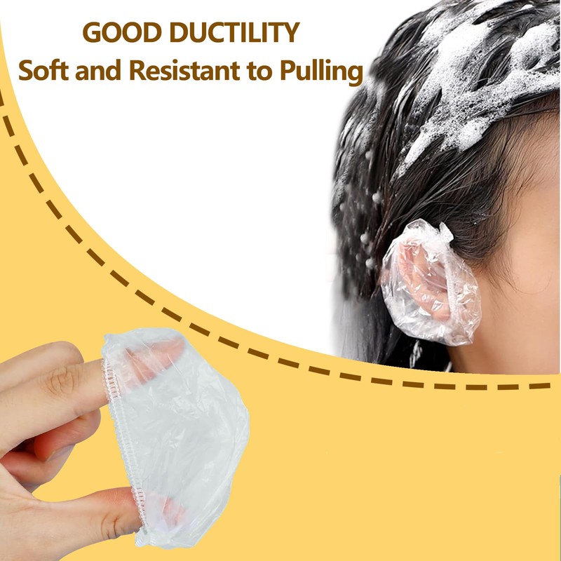 Geebymol 200 Pack Disposable Ear Protectors Clear Ear Covers for