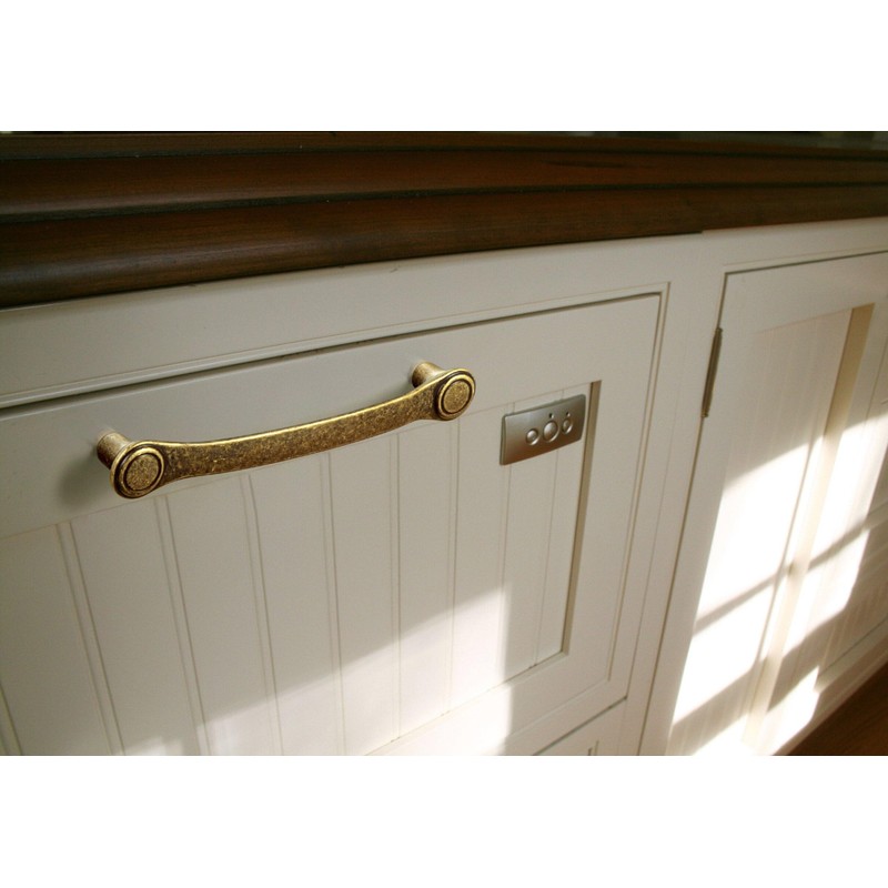 Goo-Ki 5''(128mm) Hole Centers Antique Brass Cabinet Pulls,Casual Luxury Solid