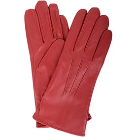 SNUGRUGS Womens Soft Leather Winter Glove with Three Point Stitch Detail - Red - Large (7.5")