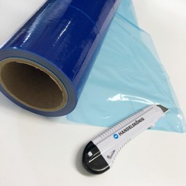 Handelskönig Painter's Film Protective Film Blue Cover Film 12.5 cm x 100 m Window Protection Film Facade Protection Film Surface Protection Film for Indoor and Outdoor Use Removable Without Residue