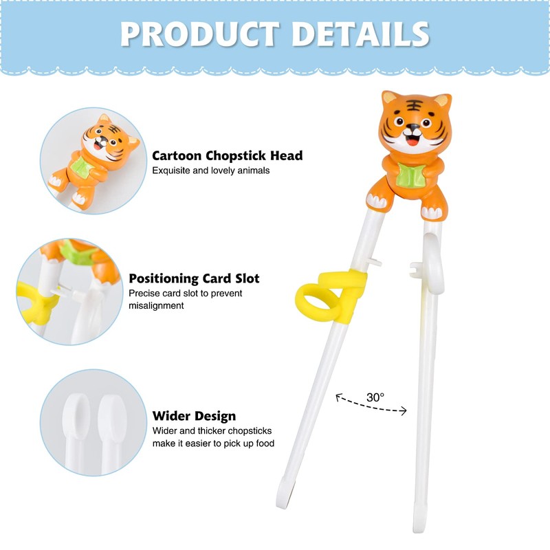 Quimoy 2 Pairs Kids Chopsticks, Training Chopsticks for Kids, Cute