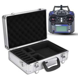 HERCHR Carrying Bag for RC Controller, 2.4G Universal Model Airplane Carry Case, Remote Control Transmitter Case for JR FUTABA Flysky Aluminum RC Airplane Transmitter Case Aircraft Transmitter Case