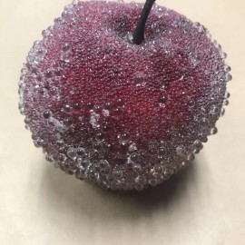 Artificial Box of 12 Red Apples With Crystal Coating