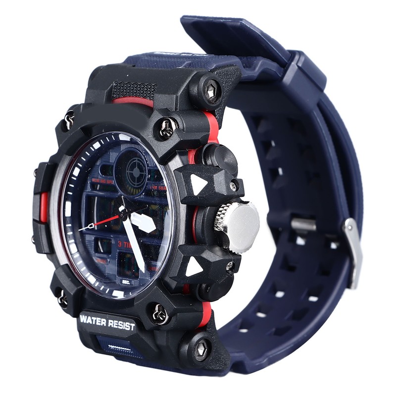 Men Digital Sports Watch Stopwatch Calendar Alarm Function Dual Time