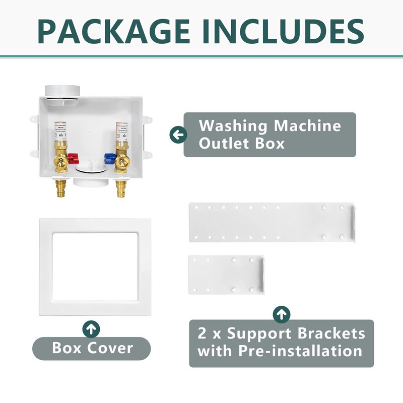 Washing Machine (Laundry) Outlet Box, Center Drain/Side Drain, Niikappu 1/2