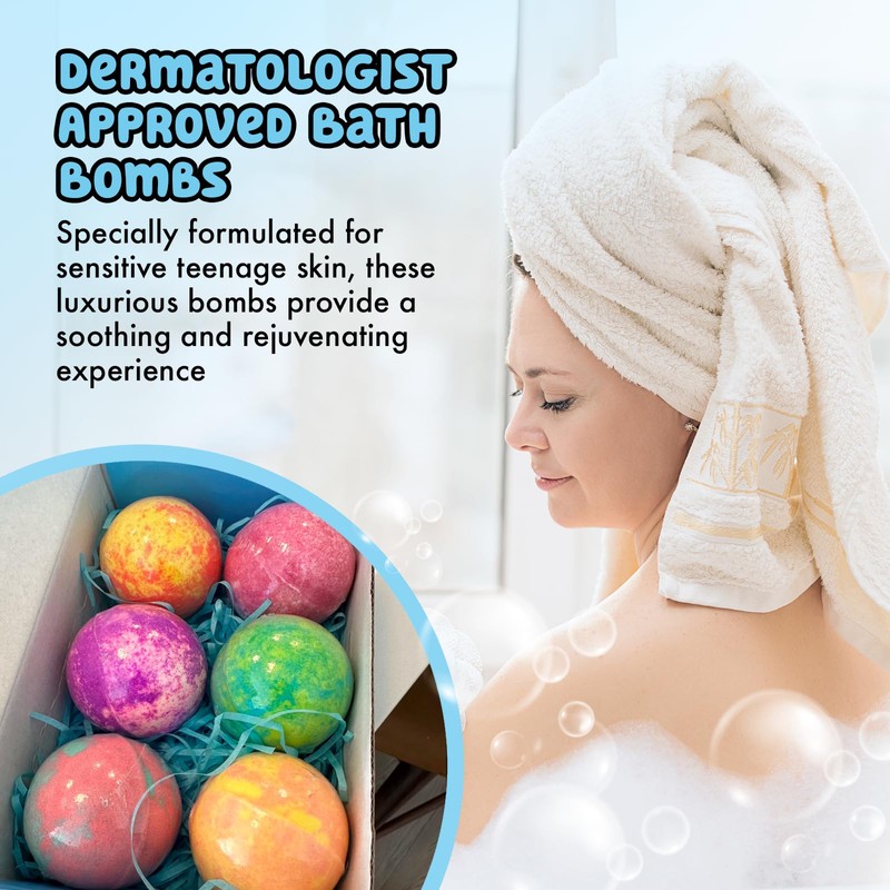 6-Pack Fun & Fizzy Bath Bombs for Teens – Vibrant