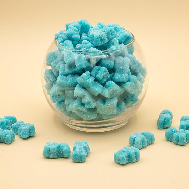 Sour Gummi Bears Candy 2-Pound Bag | Blue Raspberry Chewy