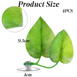 CVNRCLP Betta Bed Leaf Hammock Set - 4 Realistic & Lightweight Double Leaf Resting Spots for Betta Fish - BPA-Free, Comfortable & Safe Aquarium Decor