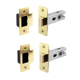 EAI Brass Tubular Door Latch for Internal Doors - 2.5 Inch / 64mm - Pack of 2 Polished Brass Tubular Mortice Latches
