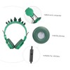 Operitacx Rhinestone Dinosaur Ear Headphones with Mic Soft Earmuffs Volume
