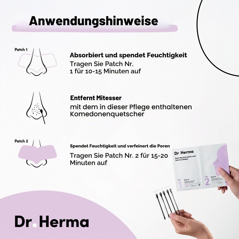 Dr. Herma 2-Step Nose Plasters Against Blackheads - Hydrocolloid Acne