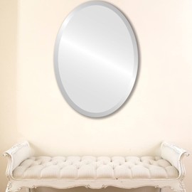 OVALCREST - 16" x 20" Clare Oval Frameless Mirror with Premium Beveled Edge | Frameless Bathroom Mirror | Modern Home Décor, Elegant Design for Bathrooms, Bedrooms & Hallways – Easy Installation